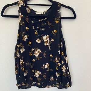 Chloe & Katie lace up floral top